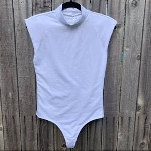 Abercrombie & Fitch Double Layer Seamless Fabric Mock Neck Bodysuit SZ S